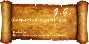 Gasparics Gyopárka névjegykártya